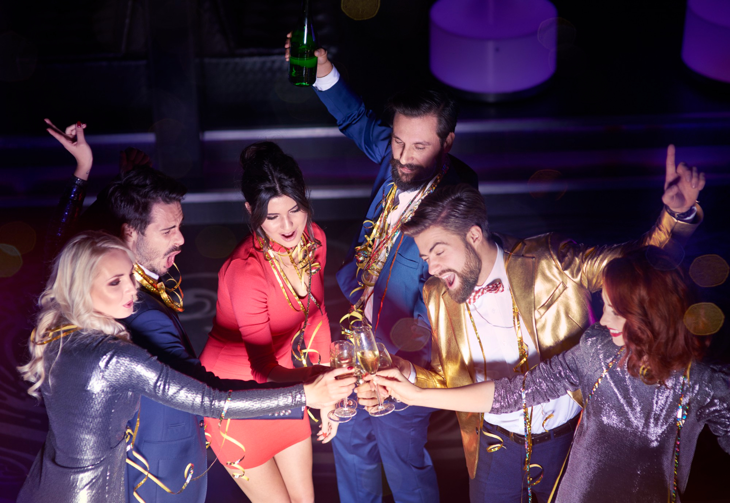 People enjoying dance floor and music at night club Dubai NOCH Club